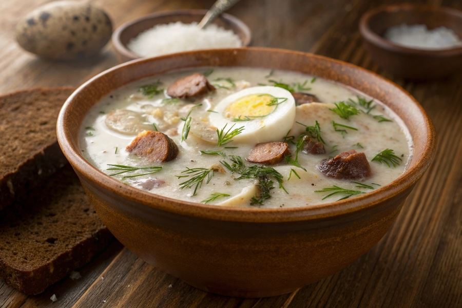 Żur na białej kiełbasie