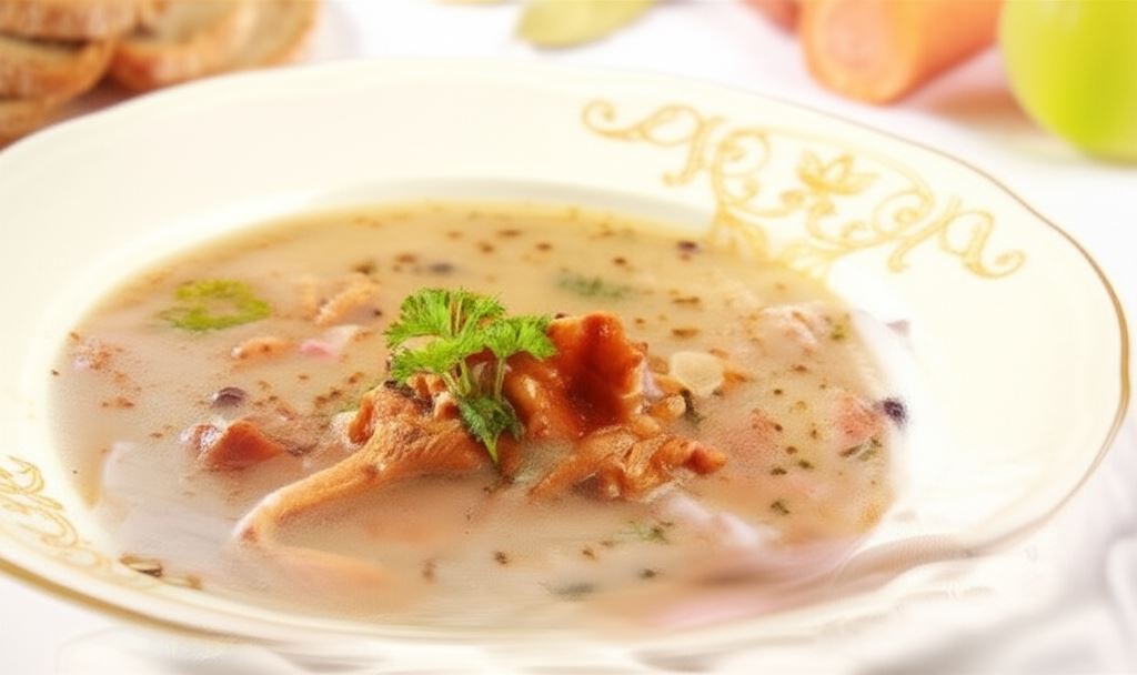 Żur śląski na modłę myśliwską z jałowcem i orzechami