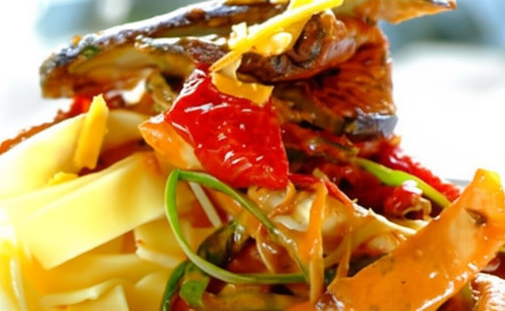 Żurawinowy medalion z pieczonymi warzywami