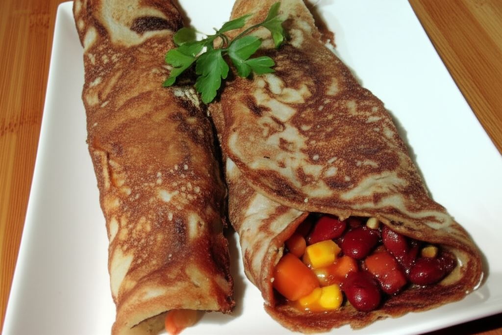 Żytnie naleśniki z farszem meksykańskim