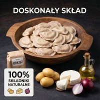 Pierogi z ziemniakami, serem i cebulką na mące orkiszowej 1kg