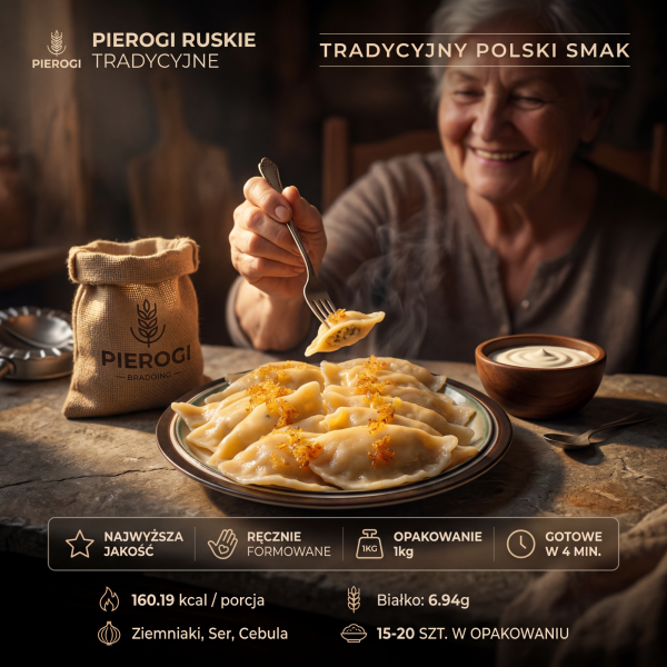 Pierogi z ziemniakami, serem i cebulką 1kg (Pierogi Ruskie)