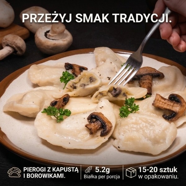 Вареники з капустою та грибами 500 г