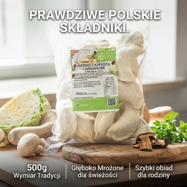 Вареники з капустою та грибами 500 г