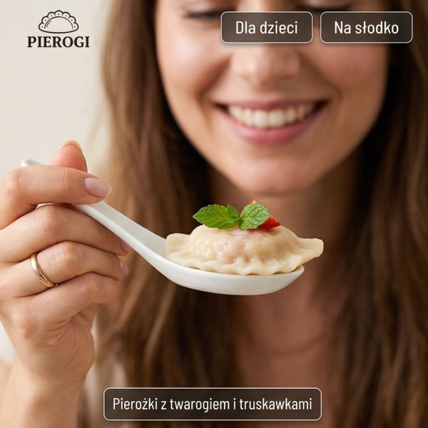 Pierożki z twarogiem i truskawkami 500g