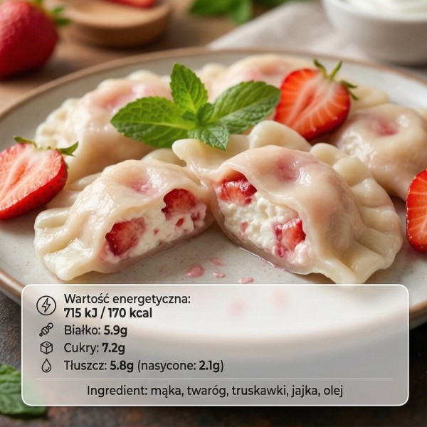 Вареники з сиром та полуницею 1 кг