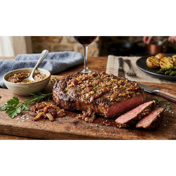 Stek z karkówki w marynacie cebulowo-musztardowej