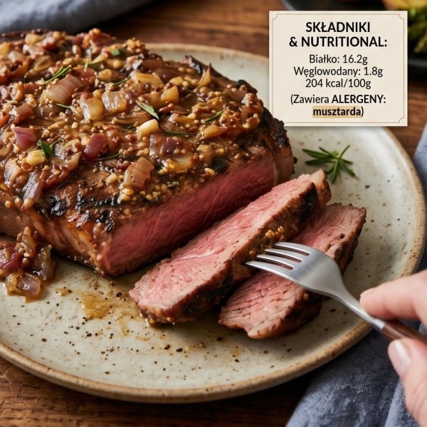 Stek z karkówki w marynacie cebulowo-musztardowej