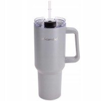 СТАЛЕВА ТЕРМОЧАШКА 1200 МЛ З РУЧКОЮ ТА ТРУБОЧКОЮ KM-2173