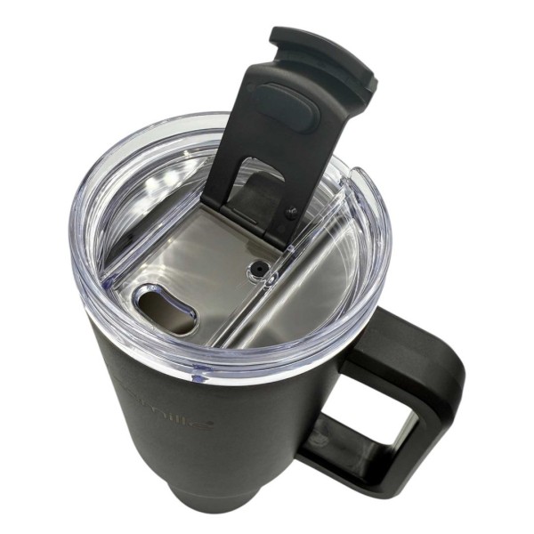 СТАЛЕВА ТЕРМОЧАШКА 1200 МЛ З РУЧКОЮ ТА ТРУБОЧКОЮ KM-2172