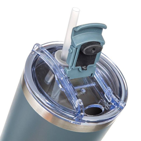 СТАЛЕВА ТЕРМОЧАШКА 1200 МЛ З РУЧКОЮ ТА ТРУБОЧКОЮ BANQUET TWAIN GREY