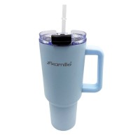 СТАЛЕВА ТЕРМОЧАШКА 1200 МЛ З РУЧКОЮ ТА ТРУБОЧКОЮ KM-2174