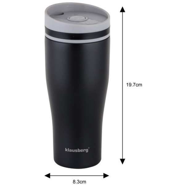 Термокружка 380 мл KLAUSBERG ЧОРНА KB-7617