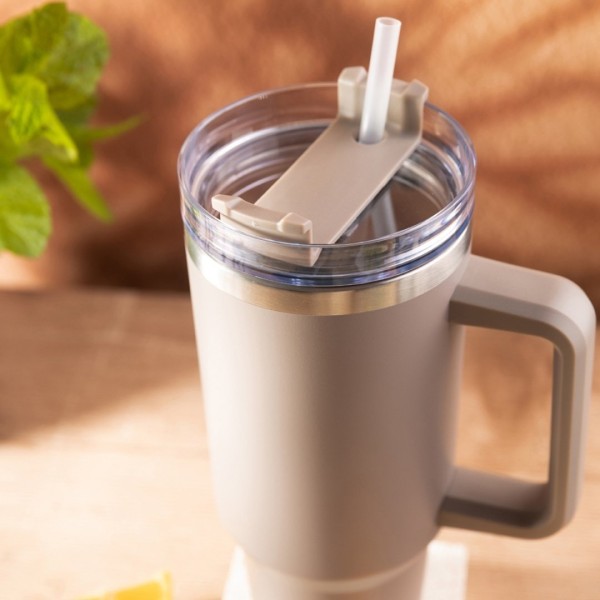 СТАЛЕВА ТЕРМОЧАШКА 1100 мл З РУЧКОЮ ТА ТРУБОЧКОЮ KLAUSBERG KB-7943