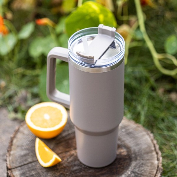 СТАЛЕВА ТЕРМОЧАШКА 1100 мл З РУЧКОЮ ТА ТРУБОЧКОЮ KLAUSBERG KB-7943