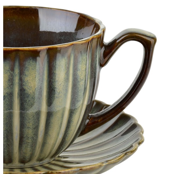 Чашка з блюдцем EVIE GREEN 300 мл