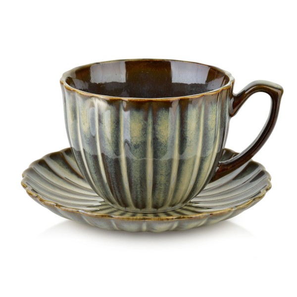 Чашка з блюдцем EVIE GREEN 300 мл