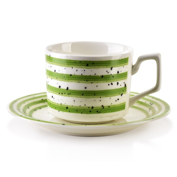 JOY Набір із 6 чашок із блюдцями, зелений, 210 мл