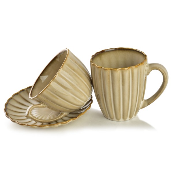 Filiżanka ze spodkiem Affekdesign EVIE BEIGE (300 ml)