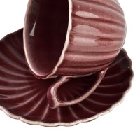 EVIE BURGUNDY Filiżanka ze spodkiem 300ml
