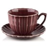 Filiżanka ze spodkiem Affekdesign EVIE BURGUNDY (300 ml)