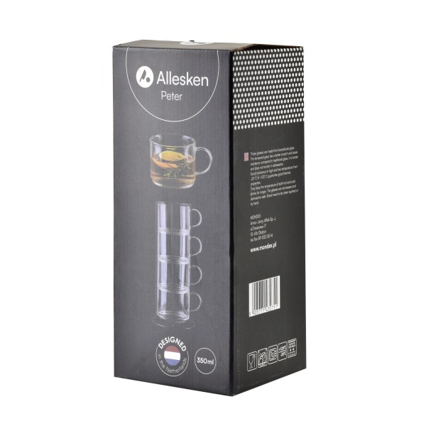 Zestaw filiżanek Mondex PETER GREY (4 szt., 350 ml)