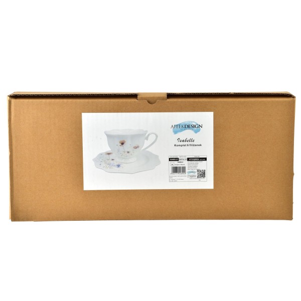 ISABELLE Komplet 6 filiżanek kwiaty 200ml