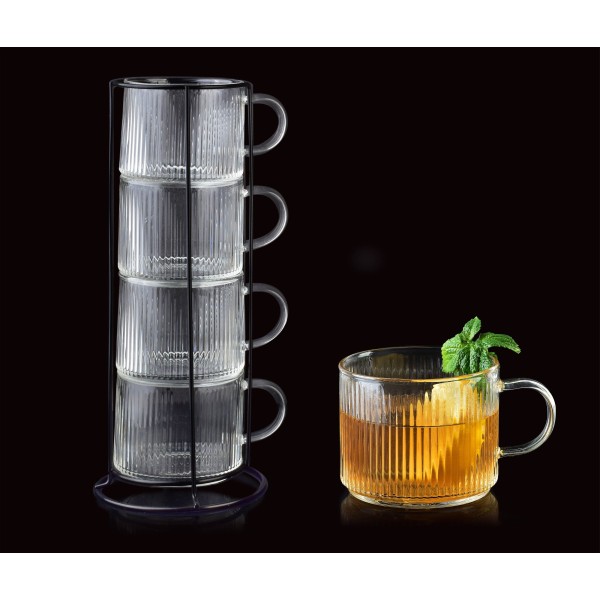 Набір з 4 чашок PETER на підставці 350 мл