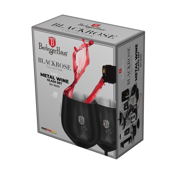 Kieliszki do wina Berlinger haus BH-8660 (black rose collection)