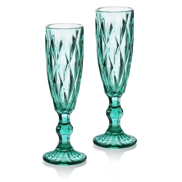 Komplet kieliszków do szampana Affekdesign ELISE TURQUISE (6 szt., 180 ml)