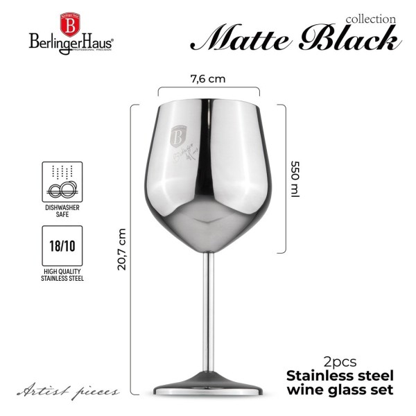 Келихи для вина Berlinger Haus BH-8661 Matte Black Collection