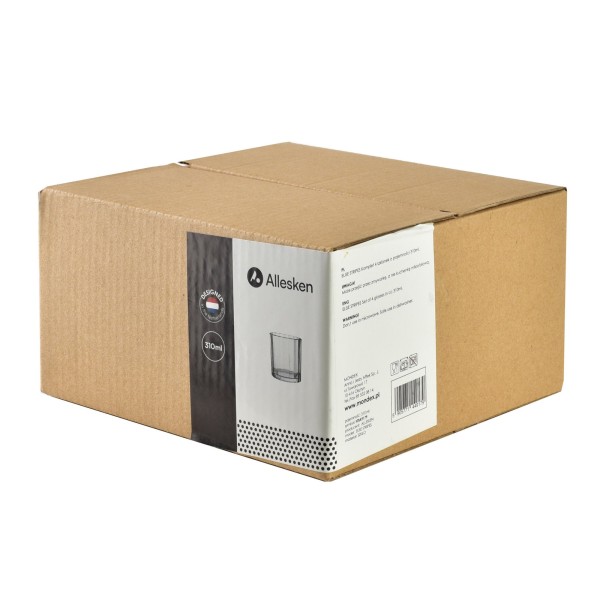 ELISE STRIPES Набір із 4 склянок 310 мл прозорий 8x8x9 см