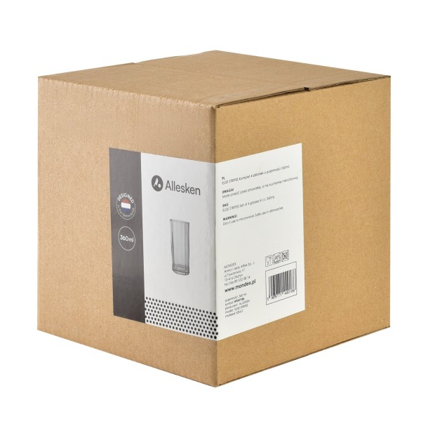 ELISE STRIPES Набір з 4 склянок 360 мл прозорий 7x7x15 см