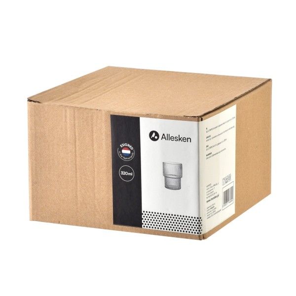 Набір із 4 склянок ELLA STRIPES об'ємом 320 мл, виготовлений з боросилікатного скла, розміром 8x7x9,7 см