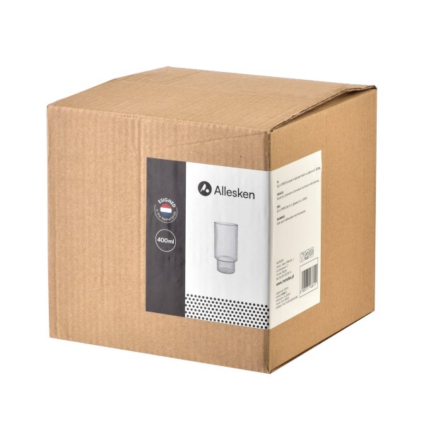 Набір із 4 склянок ELLA STRIPES об'ємом 400 мл, виготовлений з боросилікатного скла, розмір 7x5,6x14 см