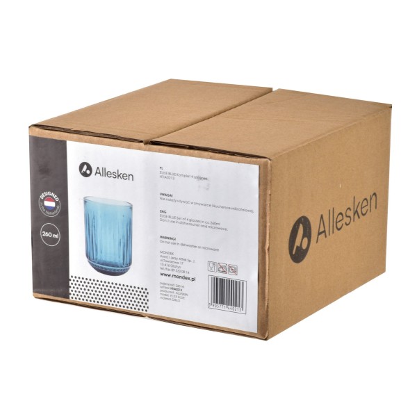 ELISE BLUE Набір із 4 склянок 260 мл 7,5x9,4 см