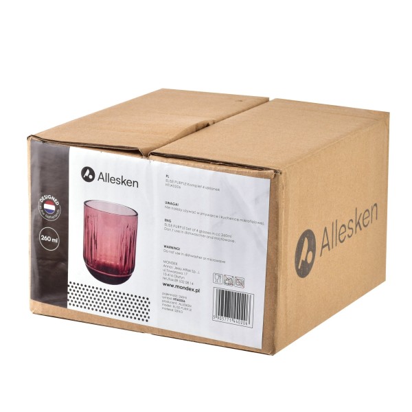 ELISE PURPLE Набір із 4 склянок 260 мл 7,5x9,4 см