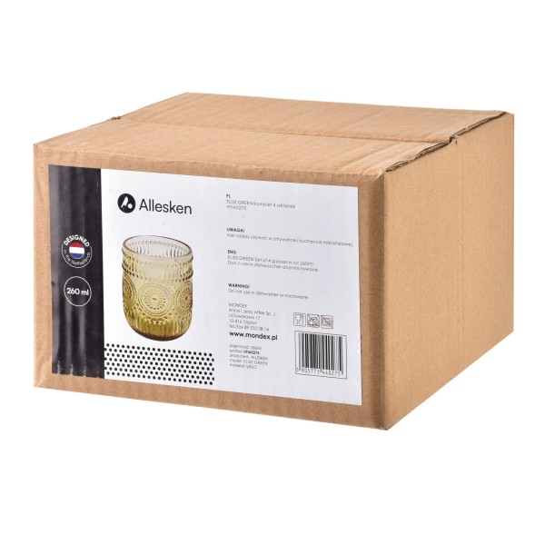 ELISE GREEN Набір із 4 склянок 260 мл 7,5x9,2 см