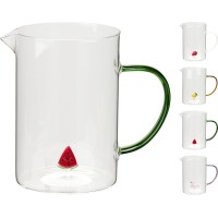 Глечик з боросилікатного скла з ручкою 1,6 л, 4 дизайни на вибір