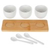 Zestaw miseczek z łyżeczkami na desce do serwowania sosów i przekąsek VILDE 139687 (5 elementów)