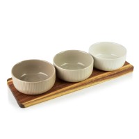 Deska z trzema miskami Allesken MODERN KITCHEN (3 x 210 ml)