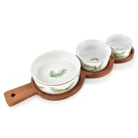 Deska z 3 miskami Allesken MODERN KITCHEN (35x12x1,2 cm)