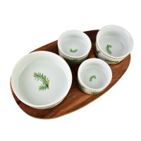 Deska do serwowania z 4 miskami Allesken MODERN KITCHEN (28x16x1,2 cm)