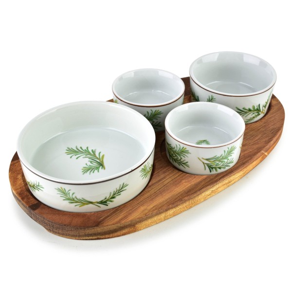 Deska do serwowania z 4 miskami Allesken MODERN KITCHEN (28x16x1,2 cm)