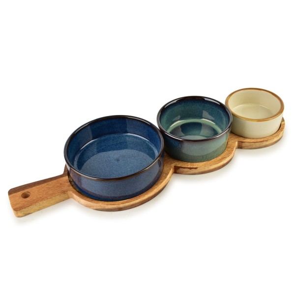 Deska serwująca z 3 miskami Allesken MODERN KITCHEN (35x12x1,2 cm)