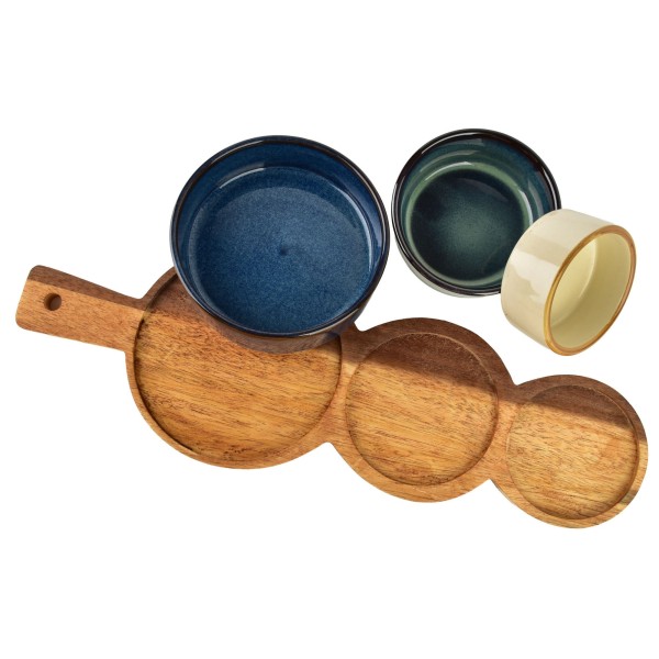 СУЧАСНА КУХОННА дошка з 3 мисками 11x3,5 8,5x47x3,3 см (35x12x1,2 см) 160 мл/120 мл/80 мл