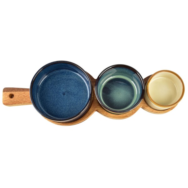 СУЧАСНА КУХОННА дошка з 3 мисками 11x3,5 8,5x47x3,3 см (35x12x1,2 см) 160 мл/120 мл/80 мл