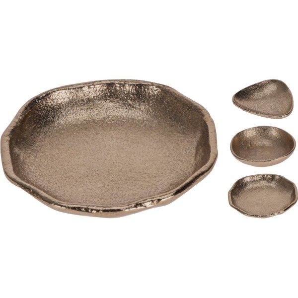 ЗОЛОТИСТА ЧАША 9X9X2 СМ 3 ВИДИ ДИЗАЙНУ