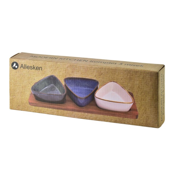 Deska z 3 miskami Allesken MODERN KITCHEN (3×9×3,5 cm)