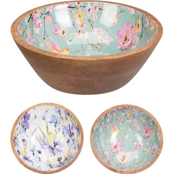 Miska z drewna mango Mondex 2 wzory (15x15x5 cm)